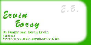 ervin borsy business card